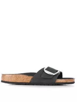 Сандалии Birkenstock Madrid Big Buckle Natural Leather Oiled, черный