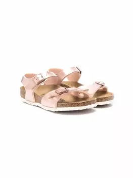 Birkenstock сандалии с эффектом металлик, розовый
