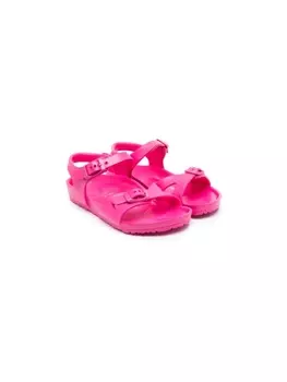 Birkenstock сандалии с открытым носком и пряжкой, розовый