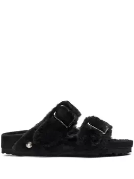 Birkenstock сандалии с подкладкой из овчины, черный