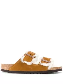 Birkenstock сандалии с подкладкой из овчины, коричневый