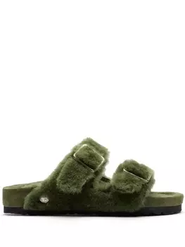 Birkenstock сандалии с подкладкой из овчины, зеленый