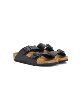 Birkenstock шлепанцы с пряжками, черный
