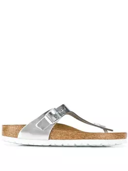 Birkenstock шлепанцы с Т-образным ремешком, серебристый