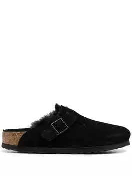 Birkenstock слиперы Boston с отделкой из овчины, черный