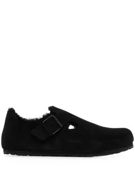 Birkenstock слиперы London с мехом, черный
