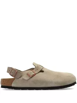 Birkenstock замшевые босоножки Tokio с открытой пяткой, нейтральный цвет