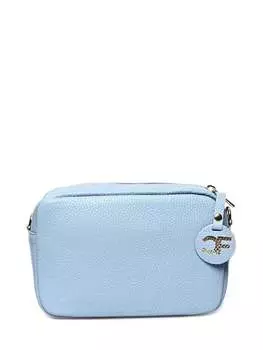 Бирюзовая кожаная сумка Carla Ferreri, бирюзовый