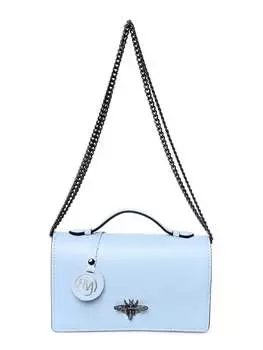 Бирюзовая кожаная сумка Roberta M, бирюзовый