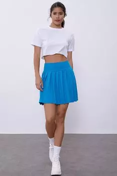 Бирюзовая мини-юбка со складками SWS4017TUR Sherin