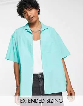 Бирюзовая рубашка свободного кроя свободного кроя ASOS DESIGN