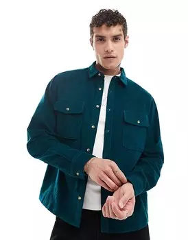 Бирюзовая вельветовая рубашка ASOS DESIGN