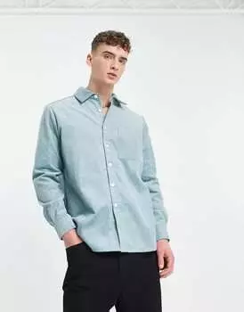 Бирюзовая вельветовая рубашка оверсайз ASOS MADE IN KENYA