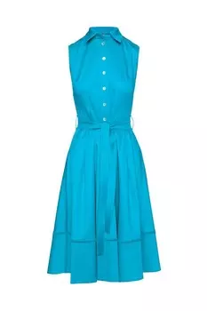 Бирюзовое платье с планкой на пуговицах Conquista, бирюзовый