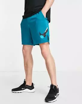 Бирюзовые шорты Nike Training Sport Clash Swoosh