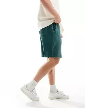 Бирюзовые велюровые шорты оверсайз в рубчик ASOS DESIGN