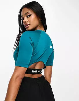 Бирюзовый укороченный топ для тренировок The North Face Training