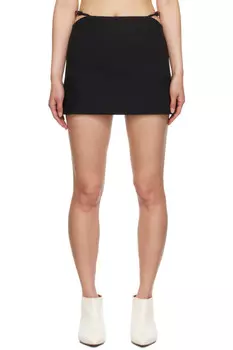 Бисерная мини-юбка Ganni, черный