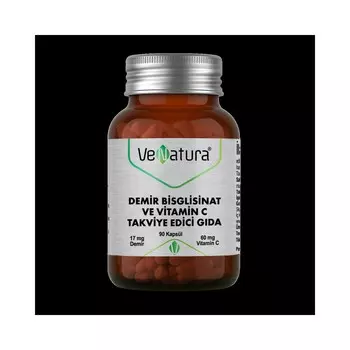 Бисглицинат железа и витамин C Venatura, 90 капсул