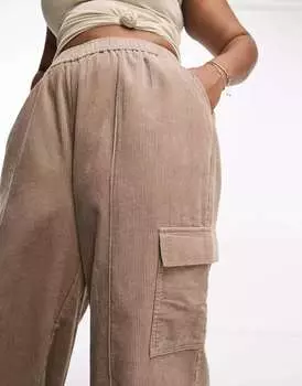 Бисквитные брюки карго с завязками на шнурке ASOS