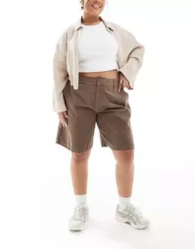Бисквитные длинные шорты с шнурком ASOS DESIGN Curve