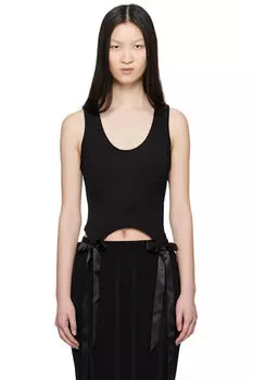 Black Bow Tail Easy Tank Топ Simone Rocha
