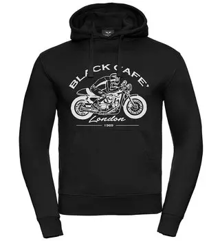 Толстовка Black-Cafe London Retro Bike с капюшоном, черный/белый