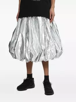 Black Comme Des Garons пышная юбка с эффектом металлик, серебристый