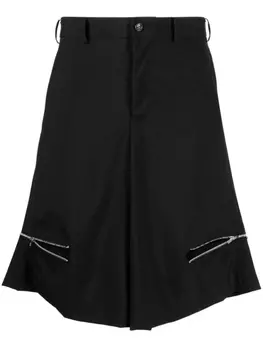 Black Comme Des Garons широкие шорты с молнией, черный