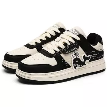 Black Whale Hla Jeans HLA JEANS Стильные кроссовки для скейтбординга унисекс, Черный рис (Бархатный)