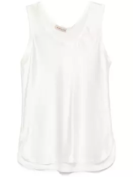 Blanca Vita атласный топ без рукавов, белый