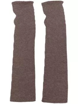 Blanca Vita кашемировые перчатки-митенки, коричневый