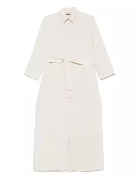 Blanca Vita льняное платье миди, нейтральный