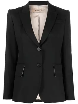 Blanca Vita однобортный блейзер из смесовой шерсти, черный