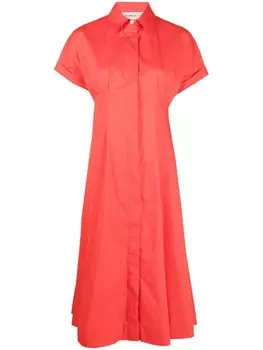 Blanca Vita платье-рубашка длины миди с короткими рукавами, красный
