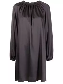 Blanca Vita платье с длинными рукавами и сборками, серый