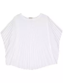 Blanca Vita плиссированная блузка с укороченными рукавами, белый