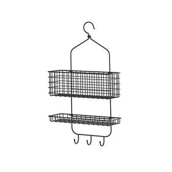 BLECKSJN Подвесная корзина для душа/2 слоя, черная, 31x56 см IKEA