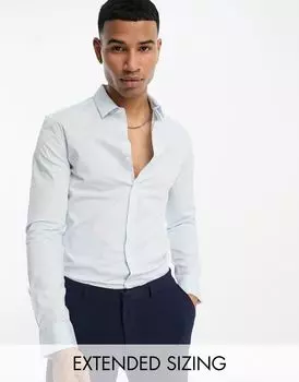 Бледно-голубая рубашка скинни ASOS DESIGN