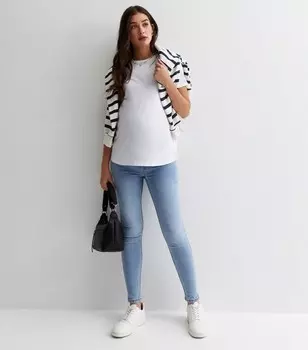 Бледно-голубые джеггинсы Emilee для беременных с эффектом подтяжки и коррекции фигуры New Look, бледно-голубой