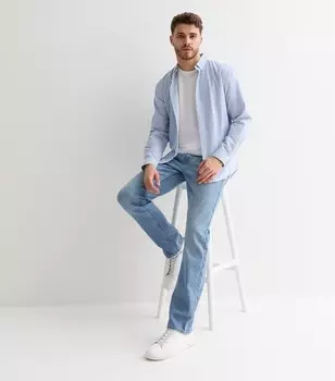 Бледно-голубые прямые джинсы New Look, бледно-голубой