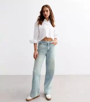 Бледно-голубые широкие джинсы Adalae с высокой талией New Look, бирюзовый