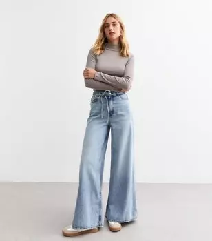 Бледно-голубые широкие джинсы Palazzo New Look, бледно-голубой