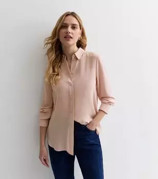 Бледно-розовая рубашка с длинным рукавом New Look, бледно-розовый