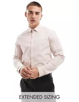 Бледно-розовая рубашка узкого кроя из поплина ASOS DESIGN