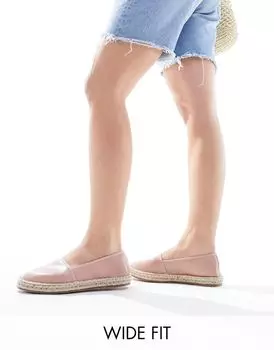 Бледно-розовые эспадрильи с закрытым носком ASOS DESIGN Wide Fit Joey
