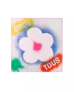 Бледно-розовый квадратный шарф TOUS Flower, мультиколор