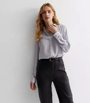 Бледно-серая рубашка с длинным рукавом New Look, бледно-серый