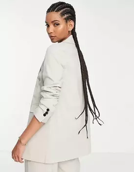 Бледно-серый приталенный пиджак Topshop Tall в тон