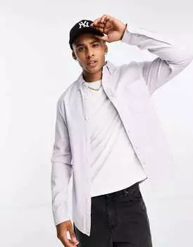 Бледно-сиреневая оксфордская рубашка с начесом ASOS DESIGN